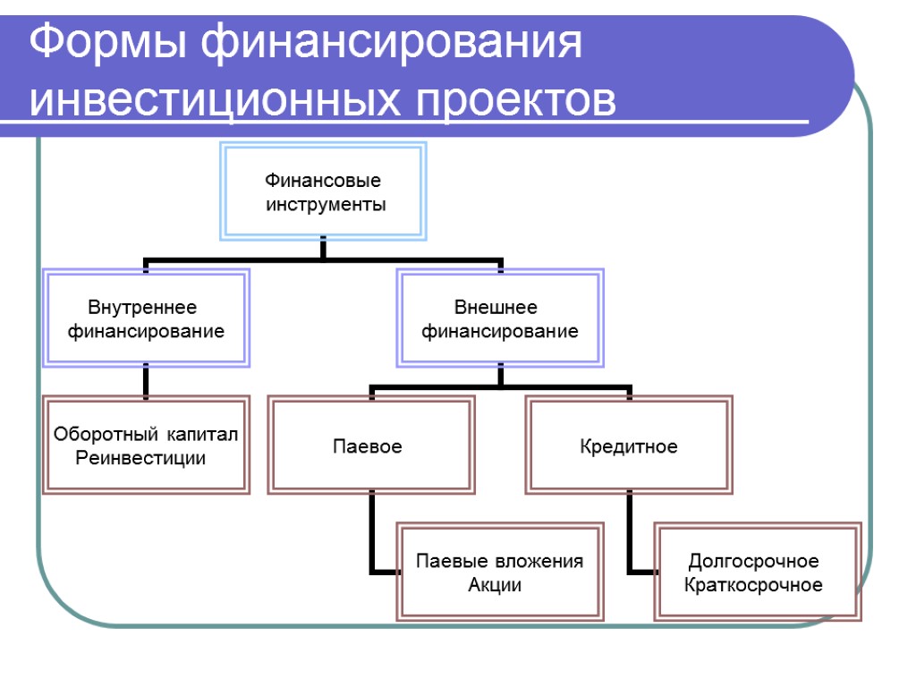 Формы финансирования инвестиционных проектов